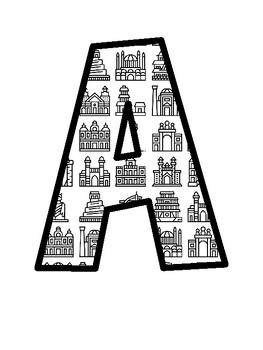 World Monuments Bulletin Board Letters, World Monuments Bulletin Board Décor
