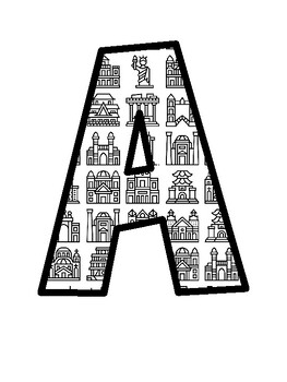 World Monuments Bulletin Board Letters, World Monuments Bulletin Board Décor