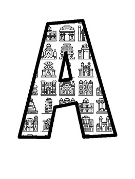 World Monuments Bulletin Board Letters, World Monuments Bulletin Board Décor