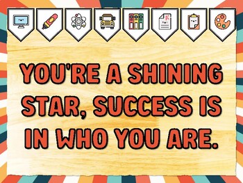 YOU'RE A SHINING STAR, SUCCESS IS IN WHO YOU ARE. Success Bulletin Board Deco