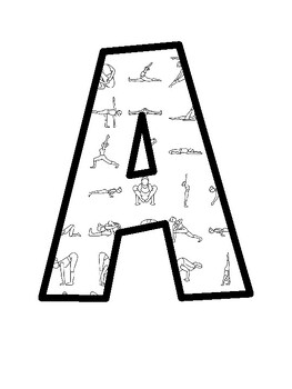 Yoga Poses Bulletin Board Letters, Yoga Poses Bulletin Board Décor Kit