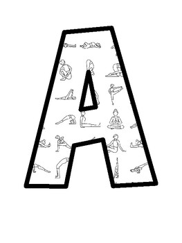 Yoga Poses Bulletin Board Letters, Yoga Poses Bulletin Board Décor Kit