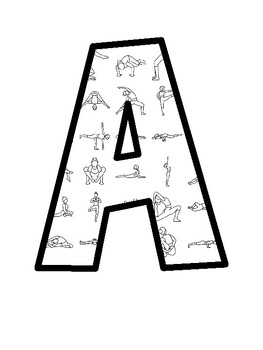 Yoga Poses Bulletin Board Letters, Yoga Poses Bulletin Board Décor Kit