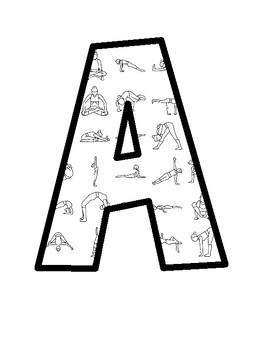 Yoga Poses Bulletin Board Letters, Yoga Poses Bulletin Board Décor Kit