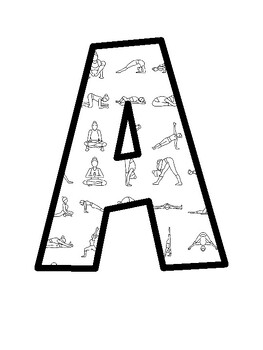 Yoga Poses Bulletin Board Letters, Yoga Poses Bulletin Board Décor Kit