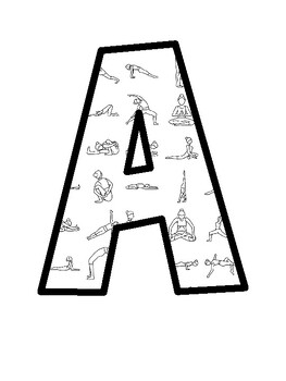Yoga Poses Bulletin Board Letters, Yoga Poses Bulletin Board Décor Kit