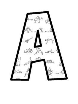 Yoga Poses Bulletin Board Letters, Yoga Poses Bulletin Board Décor Kit