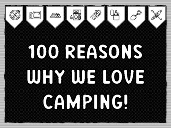 100 REASONS WHY WE LOVE CAMPING! Camping Theme Bulletin Board Kit, Door Décor