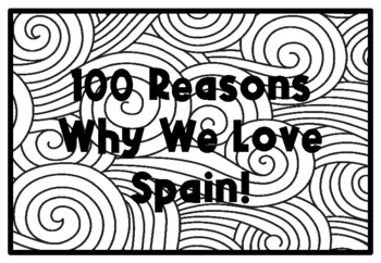 100 REASONS WHY WE LOVE SPAIN!, 100th Day of School Activity, Coloring Pages
