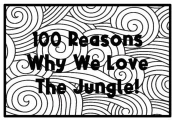 100 REASONS WHY WE LOVE THE JUNGLE!, 100th Day of School Activity, Coloring 