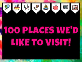 100Th Day Of School Bulletin Board Kit & Door Décor, 100 PLACES WE'D LIKE TO