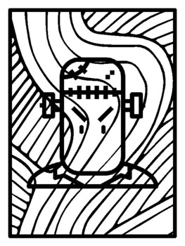 20 Monster Pop Art Inspired Coloring Pages, Early Finisher
