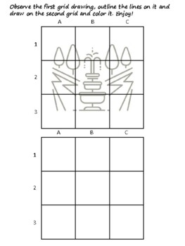 24 Gardening Easy Grid Drawing Activities, Gardening Art Sub Plan, Grid Art