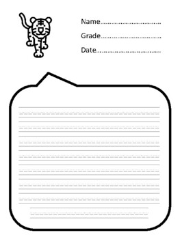 24 Tiger K-5 Picture Writing Prompts, Tiger Creative Writing Prompts