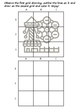 25 Circus Element Easy Grid Drawing Activities, Circus Element Art