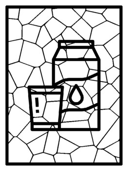 25 Healthy Food Mosaic Coloring Pages