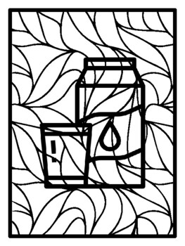 25 Healthy Food Pop Art Inspired Coloring Pages, Early Finisher