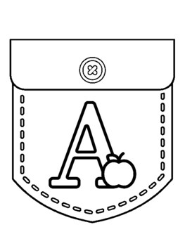 26 A-Z Letters Wall Pocket Coloring Pages, Alphabet Early Finisher Activities
