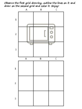 26 Bakery Easy Grid Drawing Activities, Bakery Art Sub Plan, Grid Art