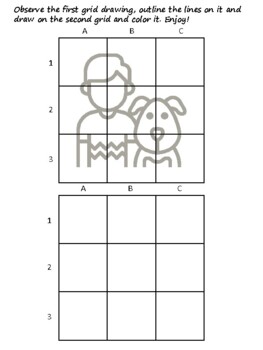 28 Hobbies Easy Grid Drawing Activities, Hobbies Art Sub Plan, Grid Art