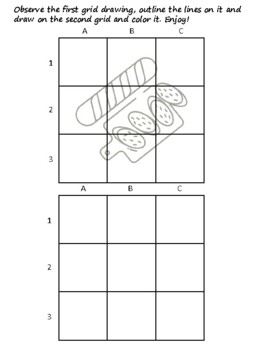 29 Food And Dining Easy Grid Drawing Activities, Food And Dining Art