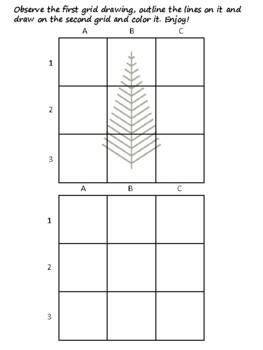 30 Christmas Trees Easy Grid Drawing Activities, Christmas Trees Art