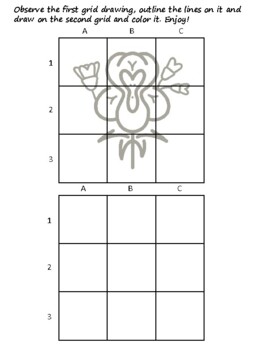30 Detailed Flowers Easy Grid Drawing Activities, Detailed Flowers Art