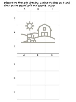 30 Lineal Landscapes Easy Grid Drawing Activities, Lineal Landscapes Art