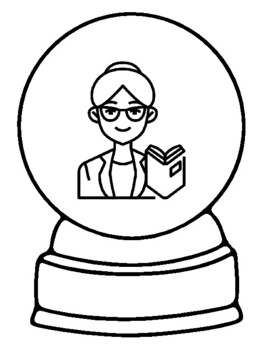30 Professions Coloring Pages, Snow Globe Craft