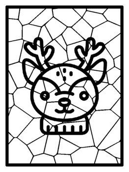 30 Winter Animals Mosaic Coloring Pages