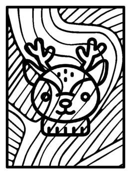 30 Winter Animals Pop Art Inspired Coloring Pages, Early Finisher