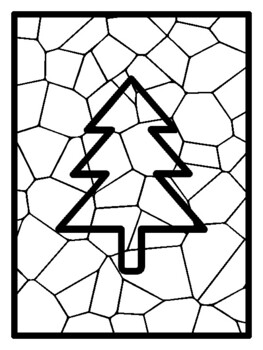 32 Christmas Tree Mosaic Coloring Pages