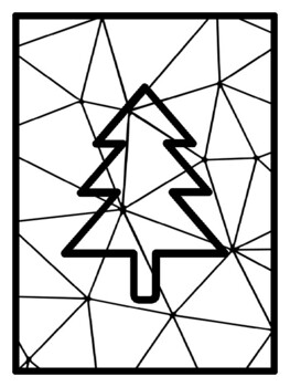 32 Christmas Tree Polygon Coloring Pages, Early Finisher Activities
