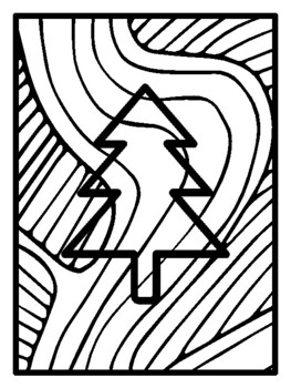 32 Christmas Tree Pop Art Inspired Coloring Pages, Early Finisher