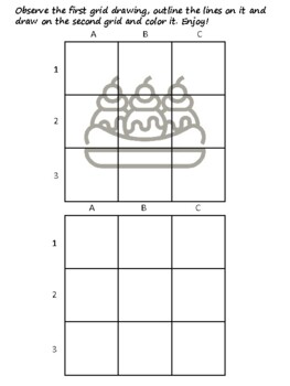 36 Ice Cream Easy Grid Drawing Activities, Ice Cream Art Sub Plan, Grid Art