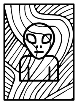 36 Space Galaxy Pop Art Inspired Coloring Pages, Early Finisher