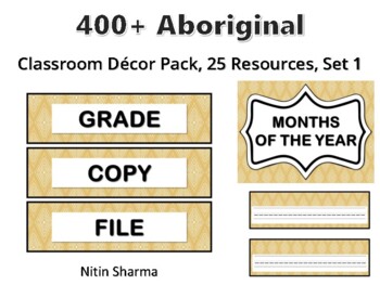 400+ Aboriginal Classroom Décor Pack #281, 25 Resources, Set 1, Ready To Print