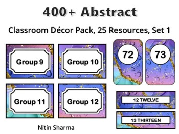 400+ Abstract Classroom Décor Pack #405, 25 Resources, Set 1, Ready To Print De