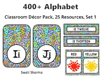 400+ Alphabet Classroom Décor Pack #396, 25 Resources, Set 1Sheet Size: 8.5 b