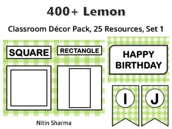 400+ Lemon Classroom Décor Pack #527, 25 Resources, Set 1, Ready To Print Decor