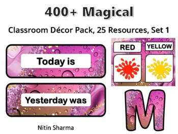 400+ Magical Classroom Décor Pack #369, 25 Resources, Set 1, Ready To Print Dec
