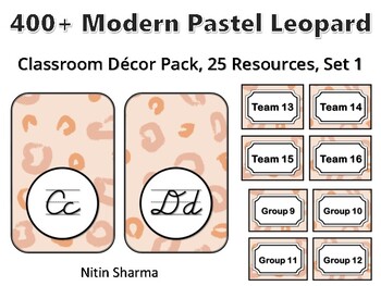 400+ Modern Pastel Leopard Classroom Décor Pack #629, 25 Resources, Set 1, Read