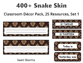 400+ Snake Skin Classroom Décor Pack #419, 25 Resources, Set 1, PrintablesShe