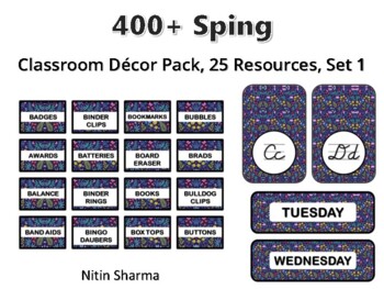 400+ Sping Classroom Décor Pack #271, 25 Resources, Set 1, Ready To Print Decor