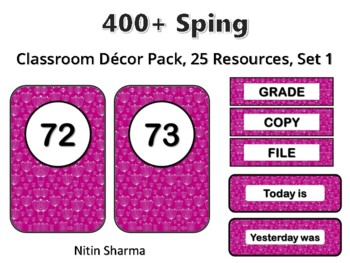400+ Sping Classroom Décor Pack #273, 25 Resources, Set 1, Ready To Print Decor