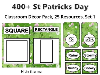 400+ St Patricks Day Classroom Décor Pack #474, 25 Resources, Set 1, Ready To P