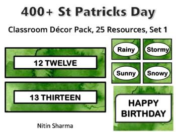 400+ St Patricks Day Classroom Décor Pack #476, 25 Resources, Set 1, Ready To P