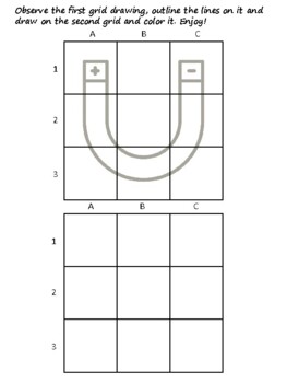 43 Energy Easy Grid Drawing Activities, Energy Art Sub Plan, Grid Art