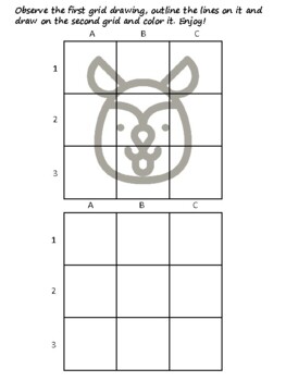 45 Arctic Easy Grid Drawing Activities, Arctic Art Sub Plan, Grid Art