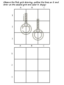 45 Fitness Easy Grid Drawing Activities, Fitness Art Sub Plan, Grid Art